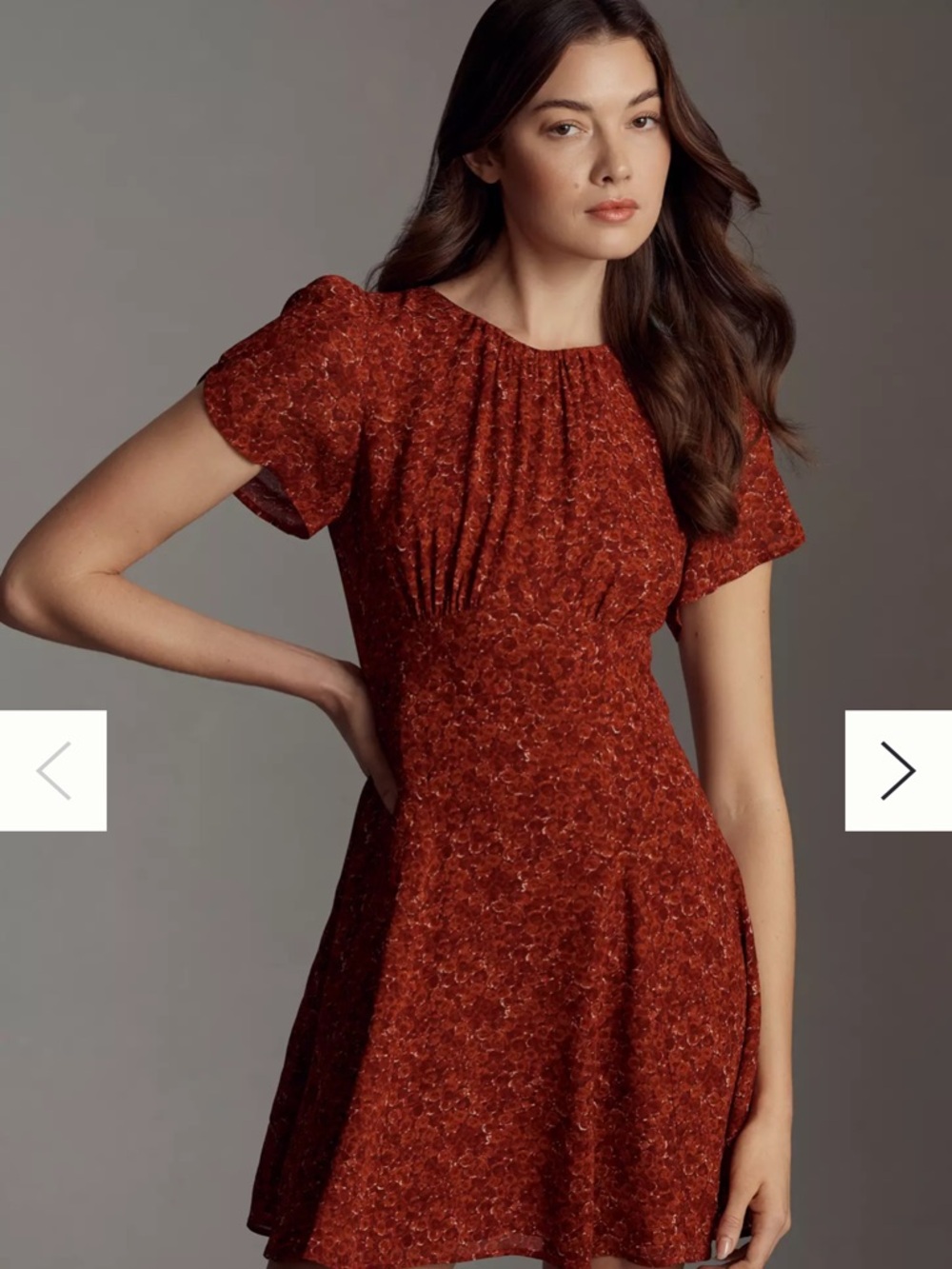 Reformation Rust Floral Mini Dress